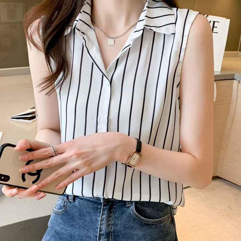 Image of Destiny | Women's Sleeveless Button-Down Blouse