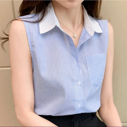 Image of Destiny | Women's Sleeveless Button-Down Blouse