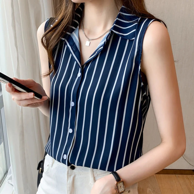 Image of Destiny | Women's Sleeveless Button-Down Blouse