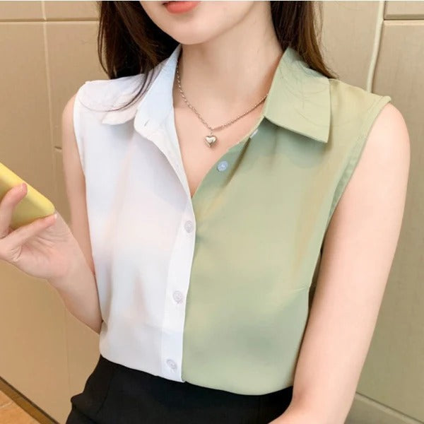 Image of Destiny | Women's Sleeveless Button-Down Blouse
