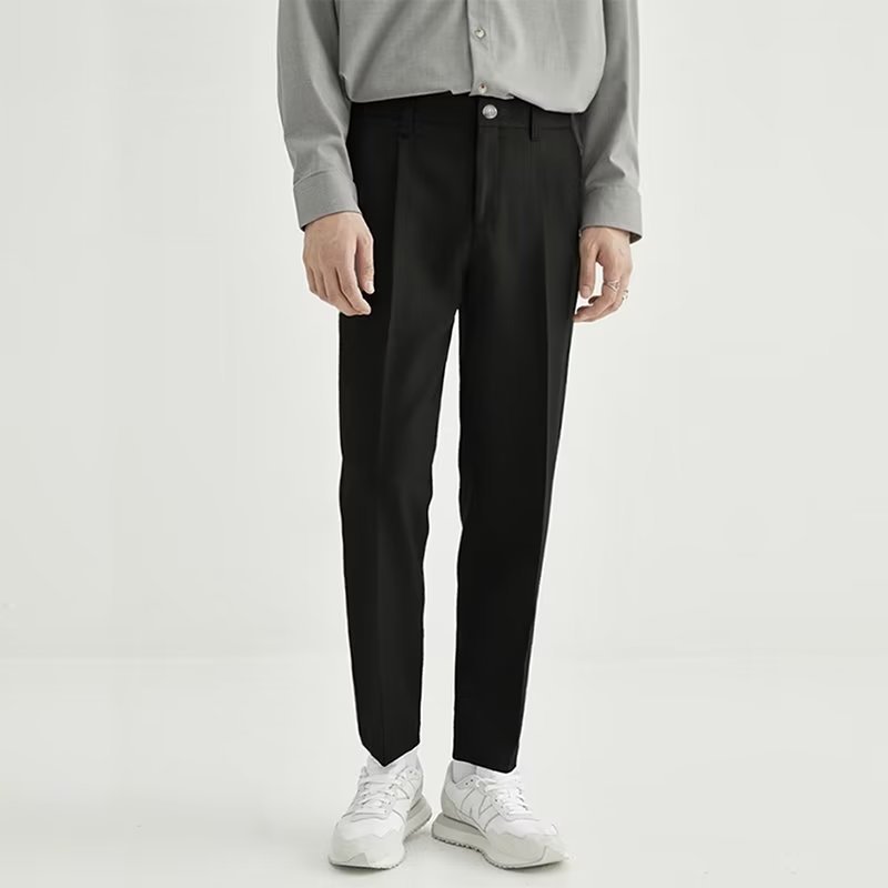 Men's Straight Leg Cropped Dress Pants - VibreMode