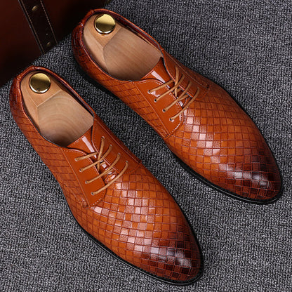 Men Leather Lace-Up Shoes - VibreMode