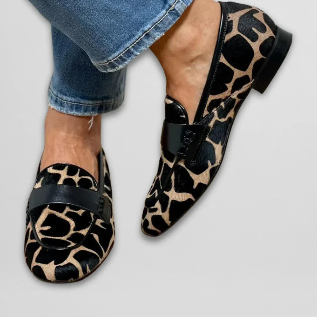 Women's Cow Print Loafers