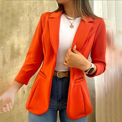 Women's Fitted Peplum Blazer Jacket - VibreMode