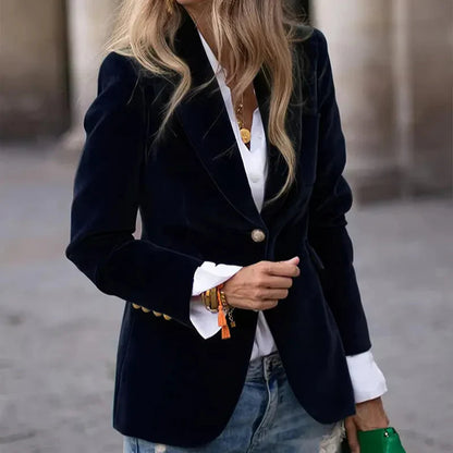 Women's Single Breasted Fitted Blazer - VibreMode