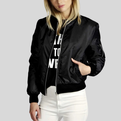 Women's Long Sleeve Casual Bomber Jacket - VibreMode