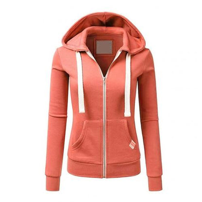Women's Zipper Hoodie Warm Fleece