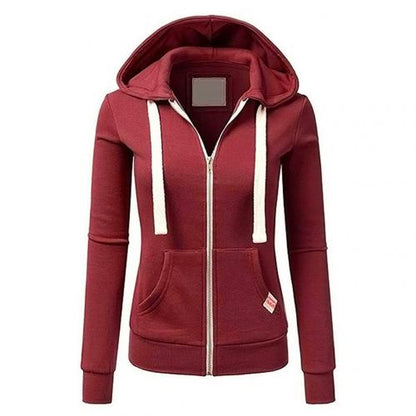 Women's Zipper Hoodie Warm Fleece