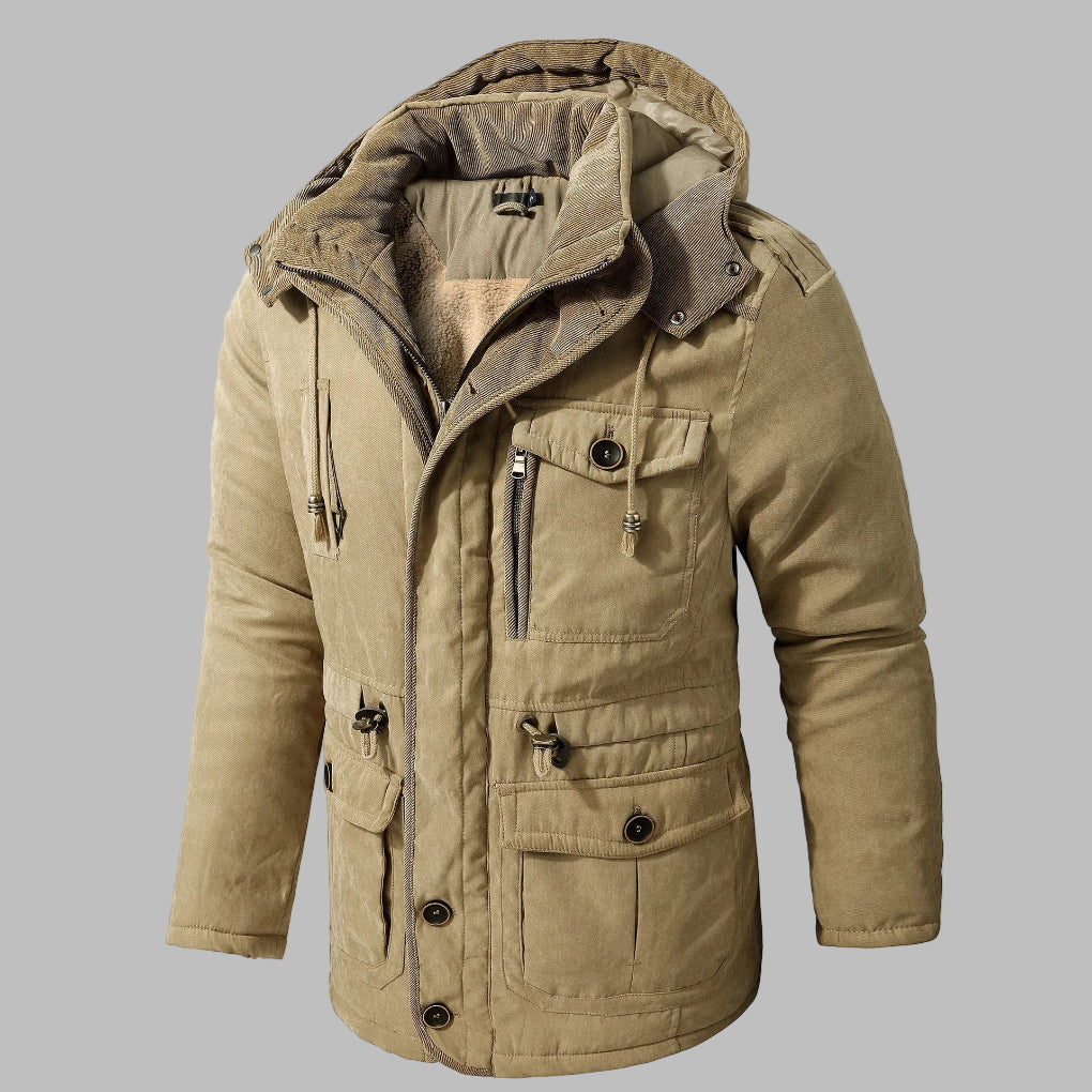 Men's Multi-Pocket Winter Parka Jacket