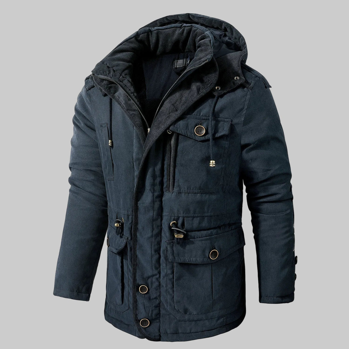 Men's Winter Parka Jacket Multi-Pocket Insulated - VibreMode