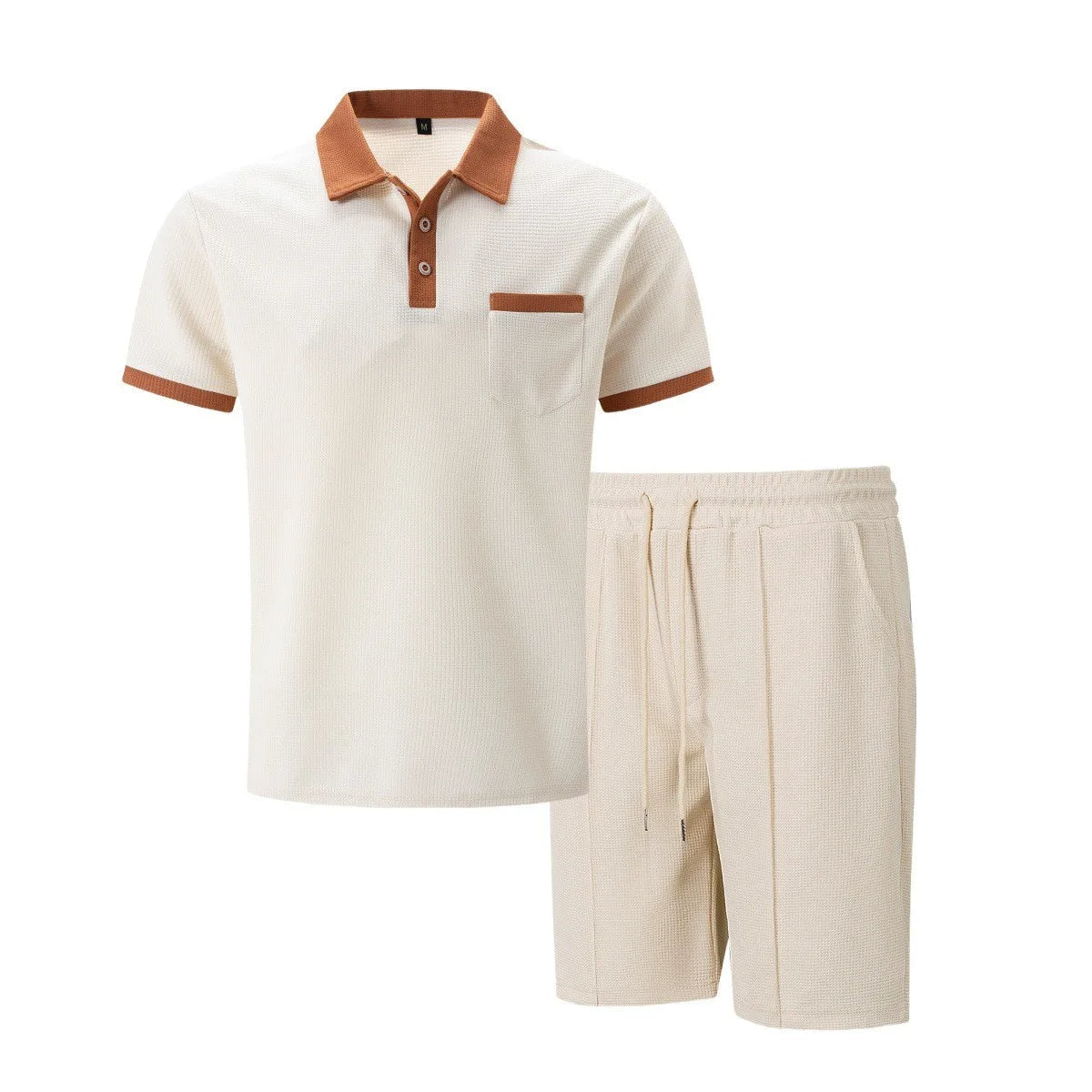 Men's Cotton Polo Shorts Set Vintage Style