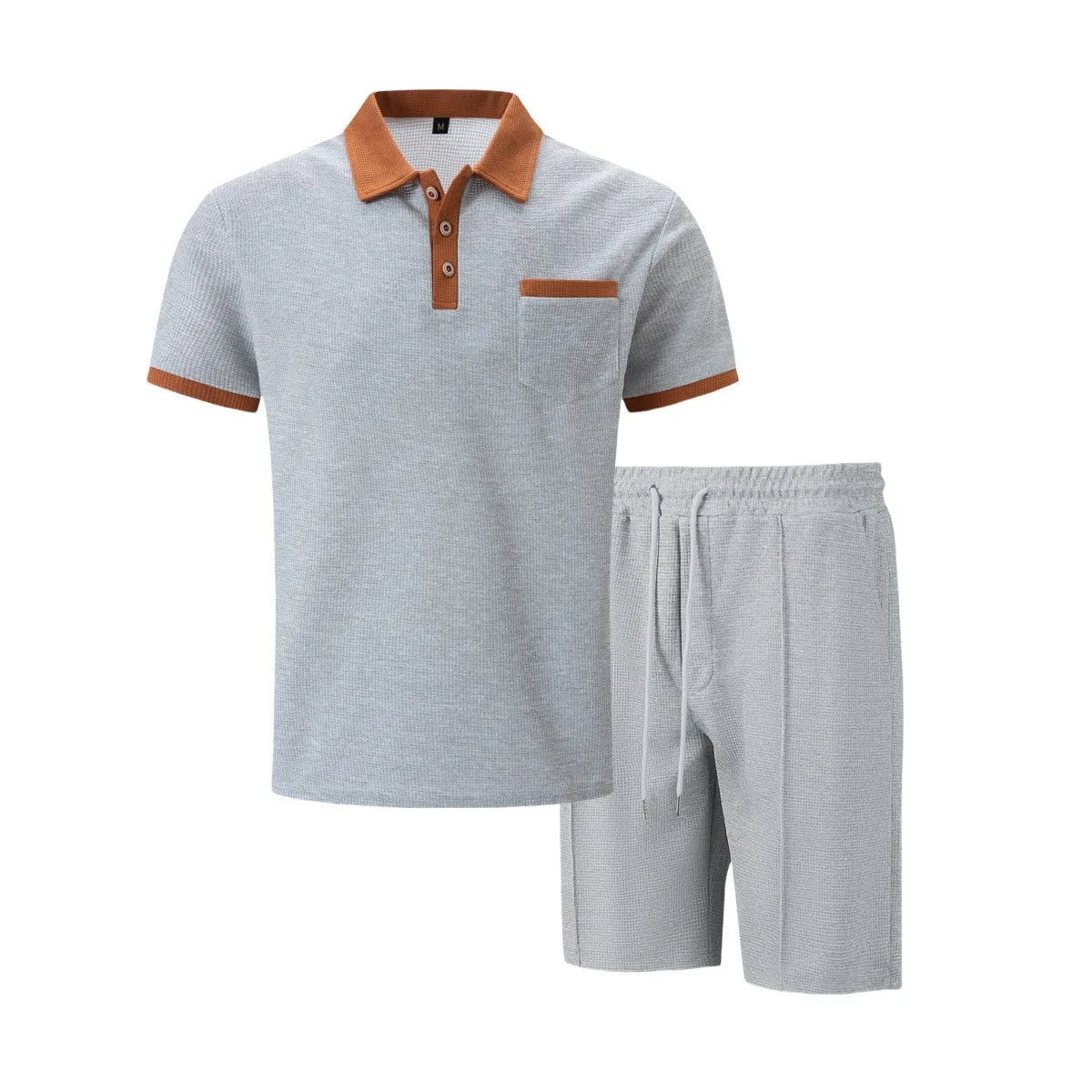 Men's Cotton Polo Shorts Set Vintage Style