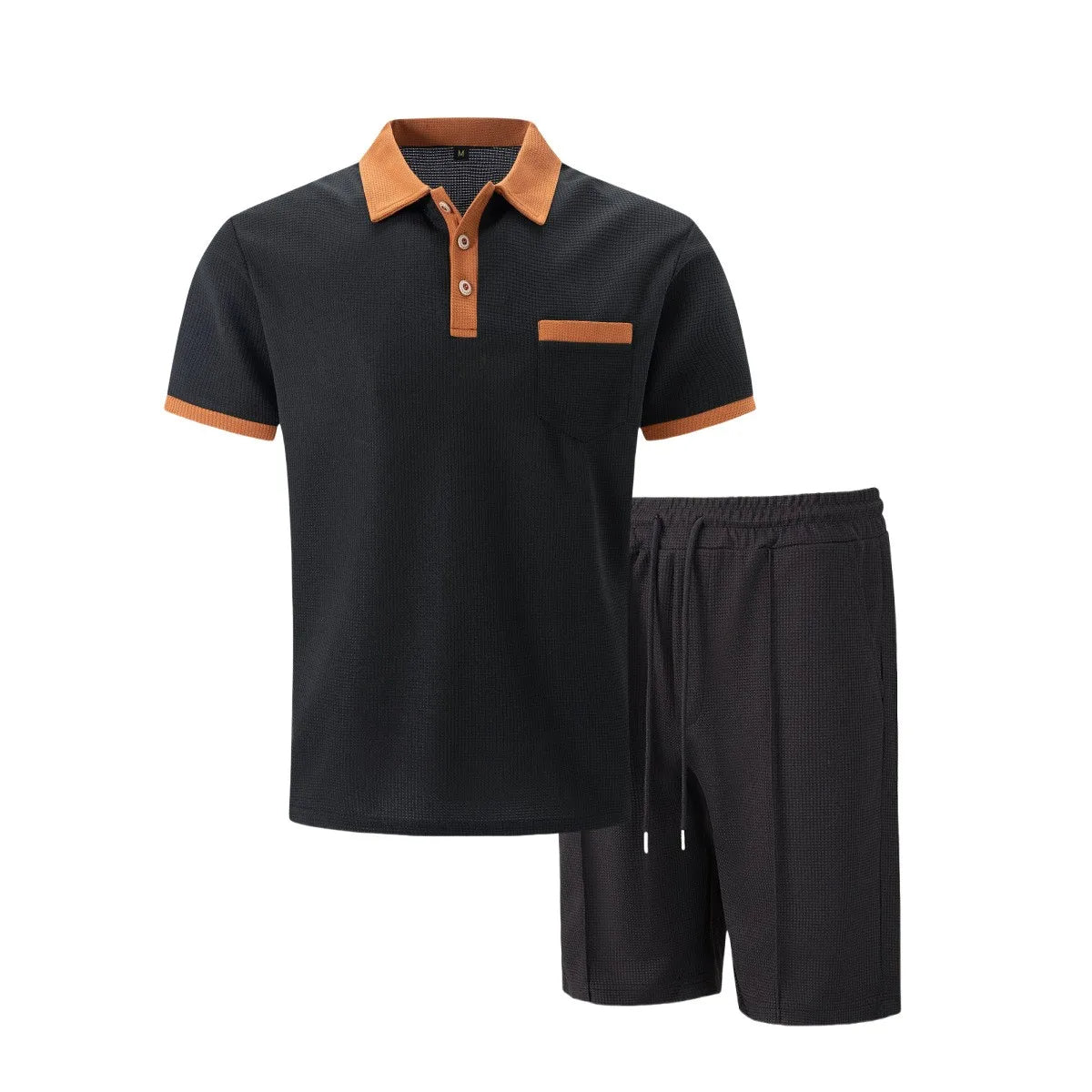 Men's Cotton Polo Shorts Set Vintage Style