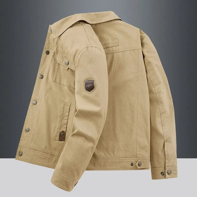 Men's Tactical Cargo Jacket Waterproof Multi-Pocket