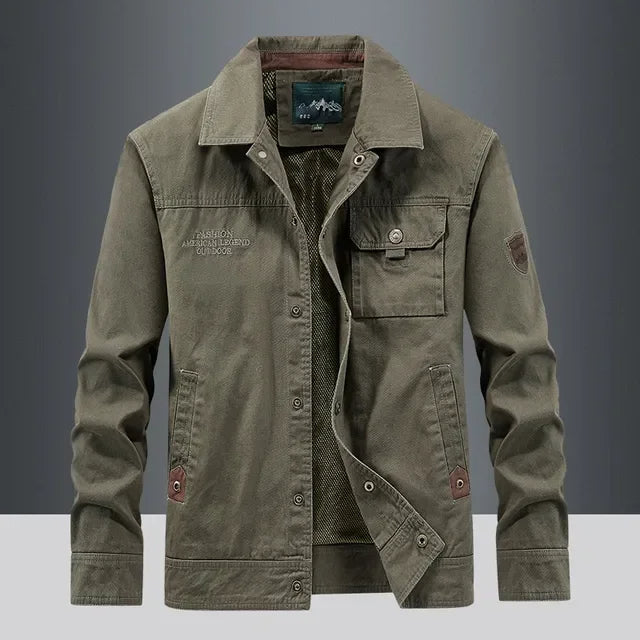 Men's Tactical Cargo Jacket Waterproof Multi-Pocket