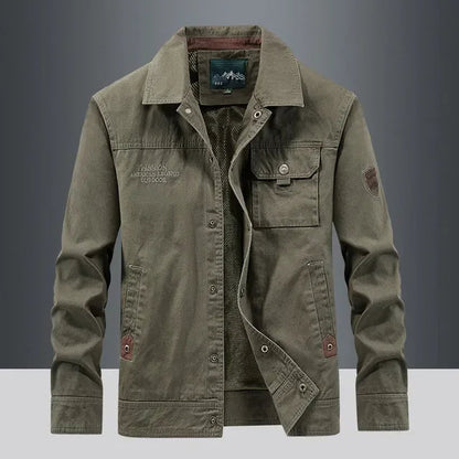Men's Tactical Cargo Jacket Waterproof Multi-Pocket