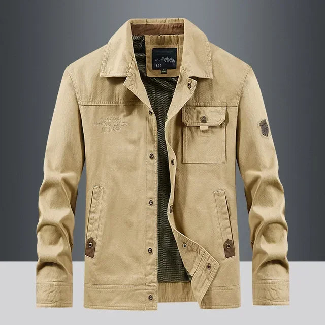 Men's Tactical Cargo Jacket Waterproof Multi-Pocket
