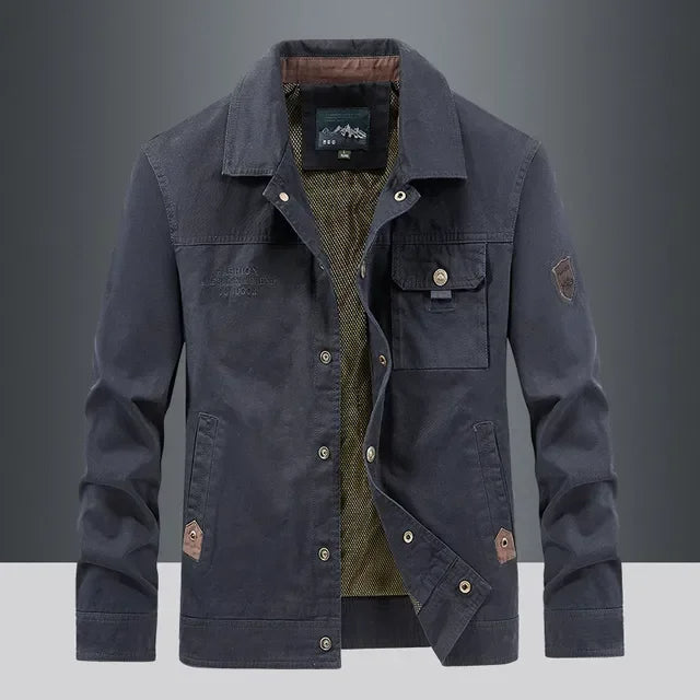 Men's Tactical Cargo Jacket Waterproof Multi-Pocket
