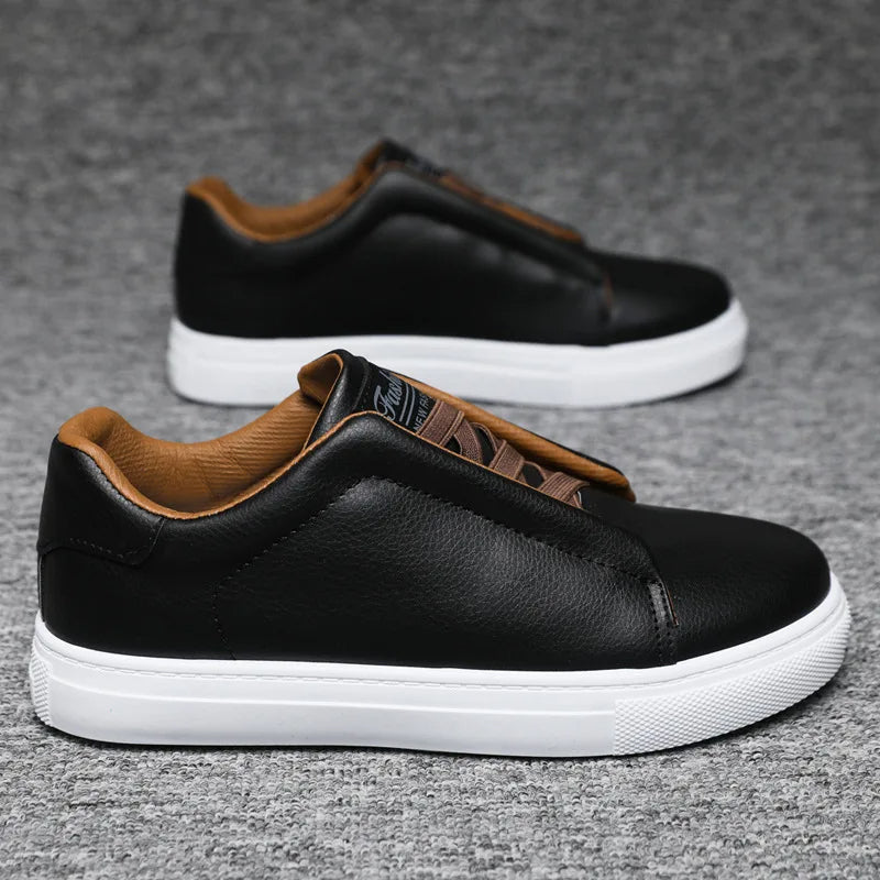 Men's Leather Slip On Sneakers