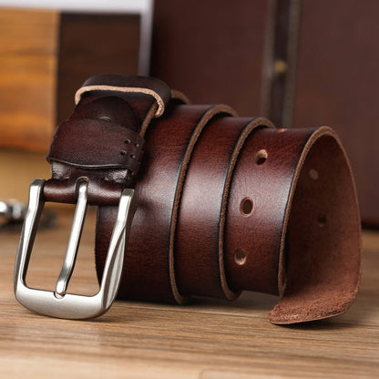Farnham Men's Classic Leather Belt Cowhide Brown