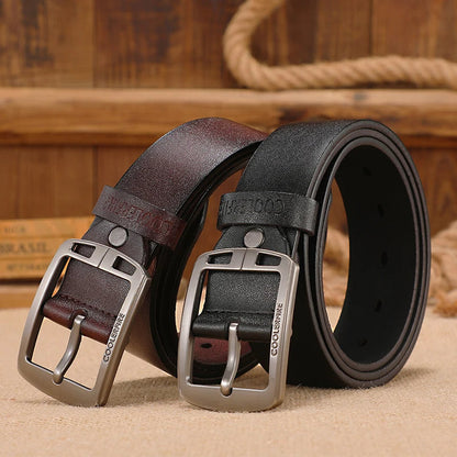 Genuine Cowhide Men's Belt Modern Vintage Style