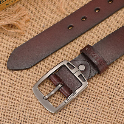 Genuine Cowhide Men's Belt Modern Vintage Style