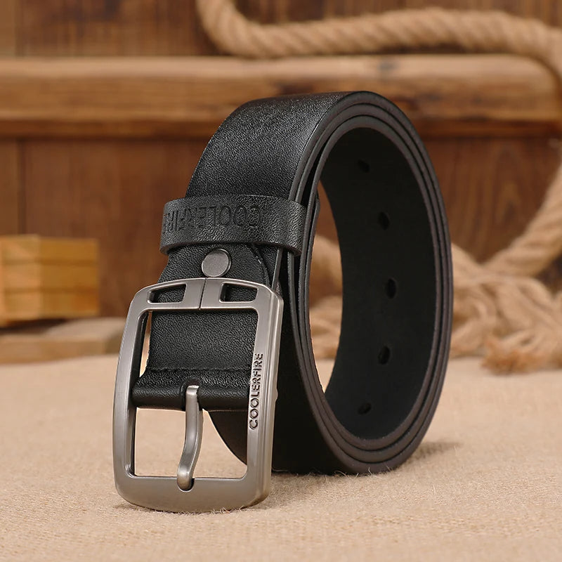 Genuine Cowhide Men's Belt Modern Vintage Style