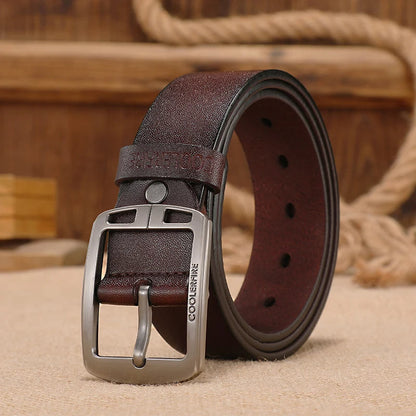 Genuine Cowhide Men's Belt Modern Vintage Style