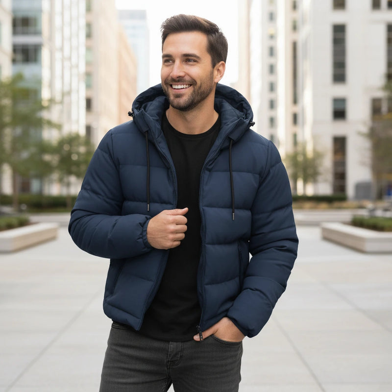 Warm Insulated Hooded Puffer Coat - VibreMode