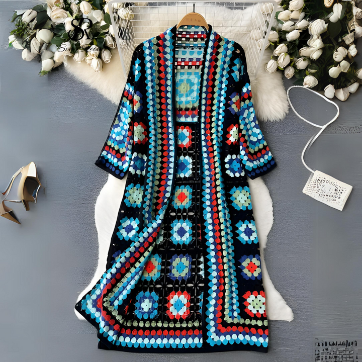 Women's Colorful Long Cardigan