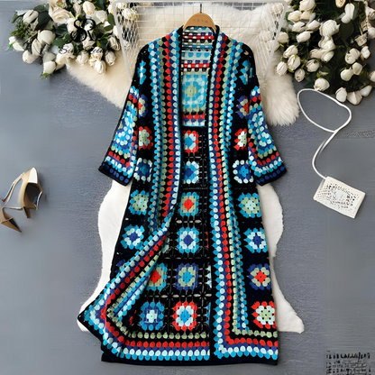 Women's Colorful Long Cardigan