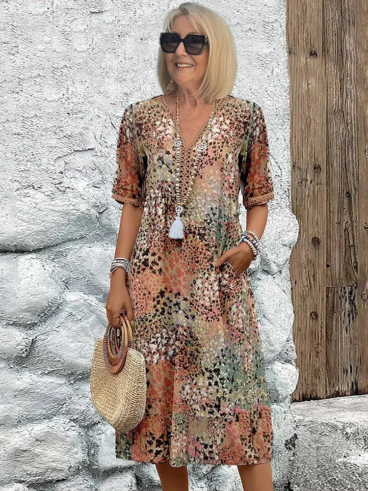 Vibrant Casual Knee Length Dress