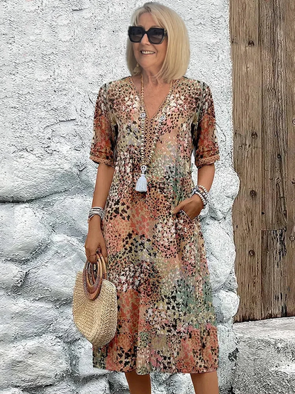 Vibrant Casual Knee Length Dress