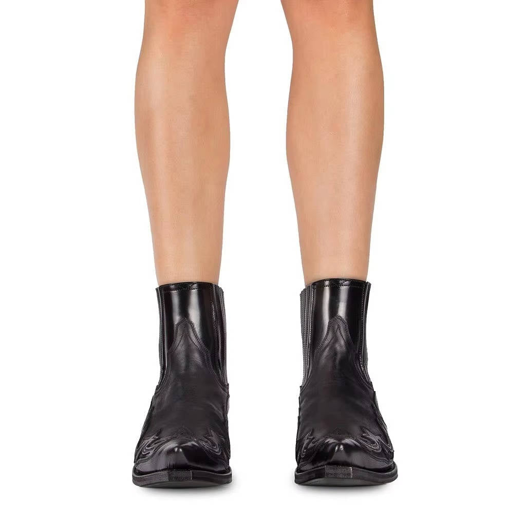 Rugged Country Embroidered Leather Riding Boots