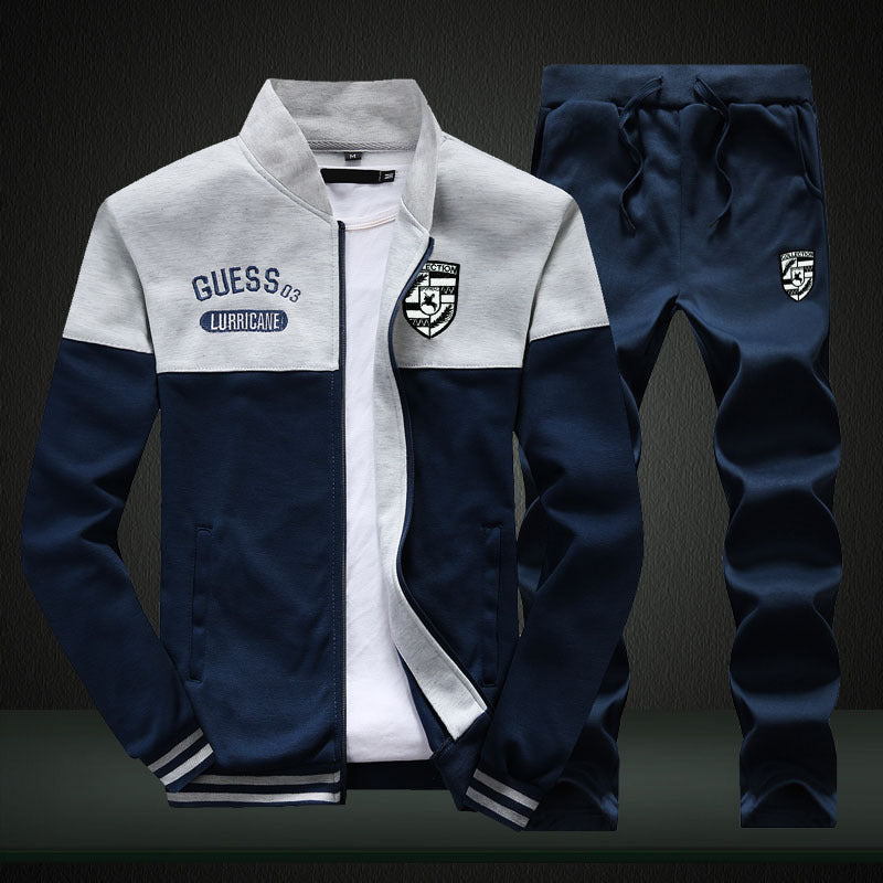 Men's Sport Tracksuit White Blue