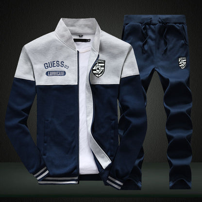 Men's Sport Tracksuit White Blue