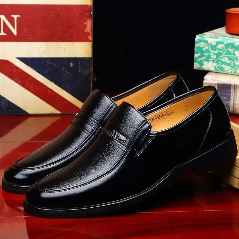 Men's Faux Leather Dress Shoes Elegant Black