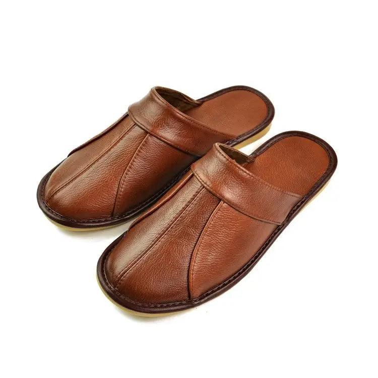 Men's Leather Mule Slippers