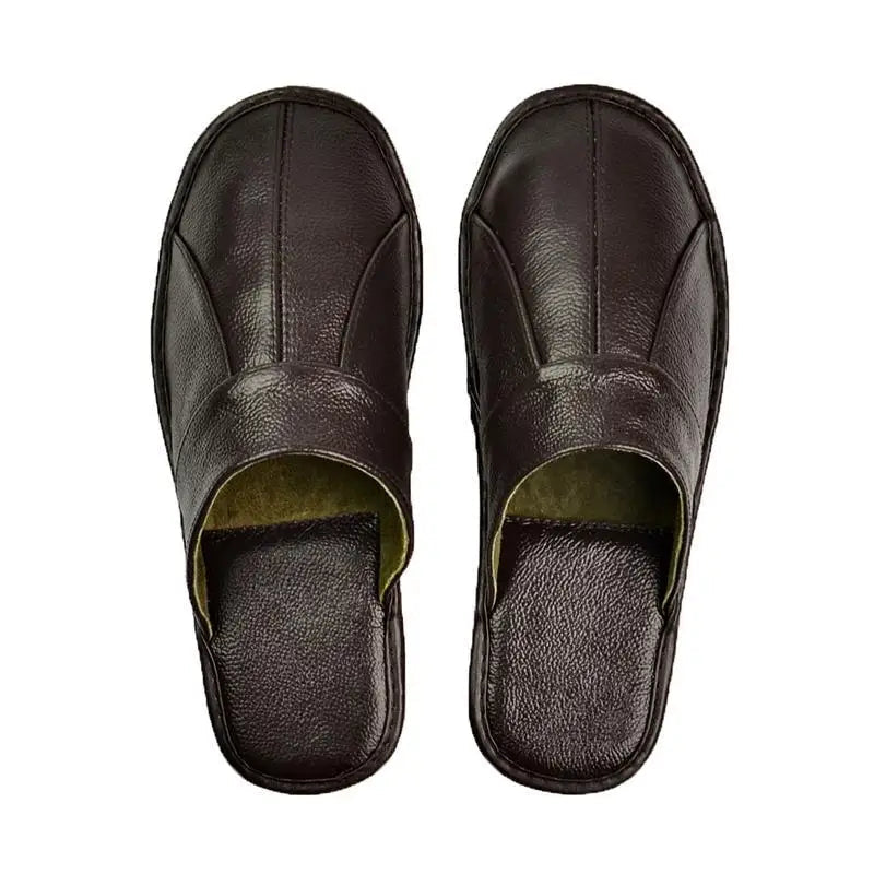 Men's Leather Mule Slippers