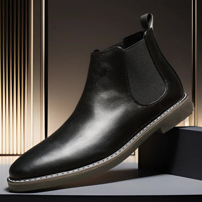 Men's Leather Chelsea Boots Comfortable Black