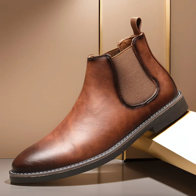 Men's Leather Chelsea Boots Comfortable Black