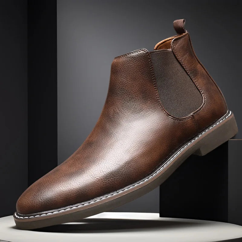 Men's Leather Chelsea Boots Comfortable Black