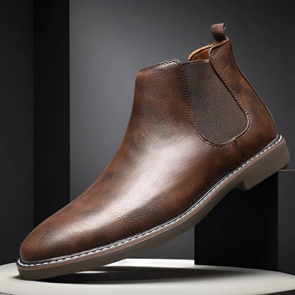 Men's Leather Chelsea Boots Comfortable Black