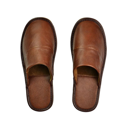 Men's Leather Mule Slippers