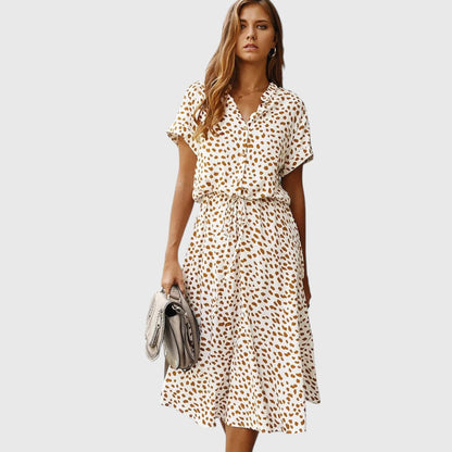 Colorful Front Button Midi Dress
