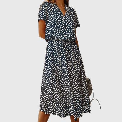Colorful Front Button Midi Dress