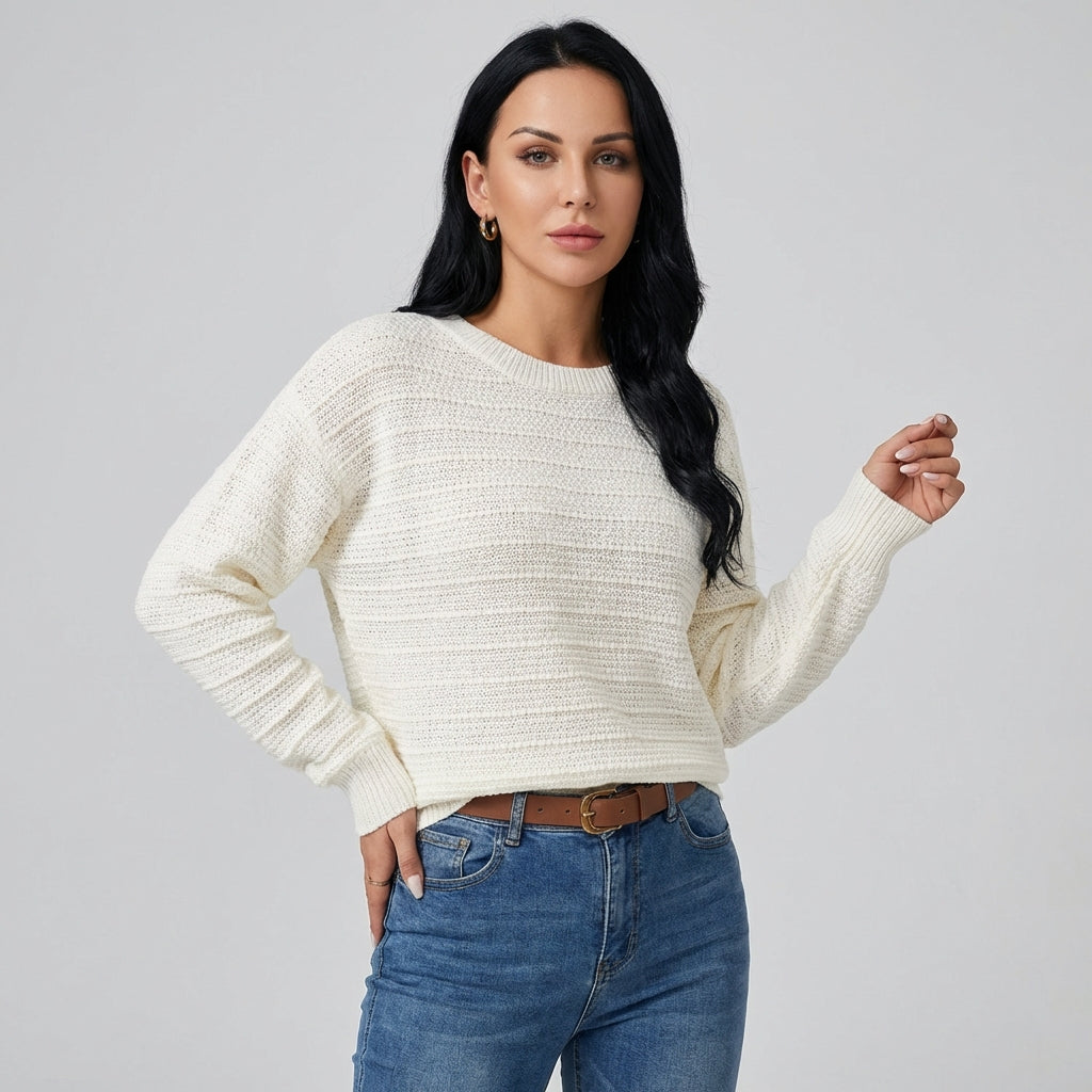 Women's Pullover Bow Back Sweater - VibreMode