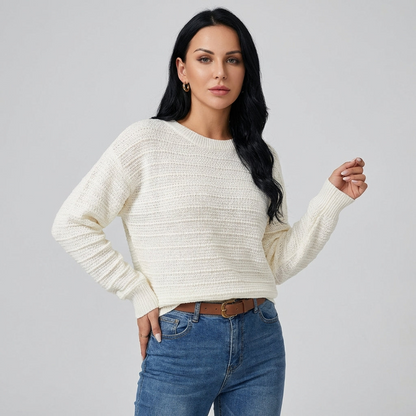 Women's Pullover Bow Back Sweater - VibreMode