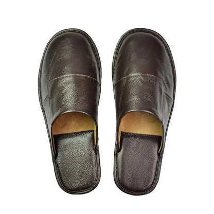 Men's Leather Mule Slippers
