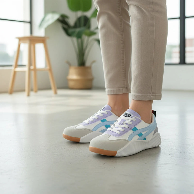Colorful Lace Up Fashion Sneakers